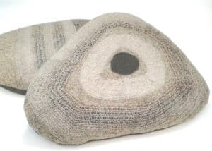 Coussins en feutre de laine fait-main Beige