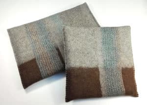 Coussins en feutre de laine fait-main Brun bleuté