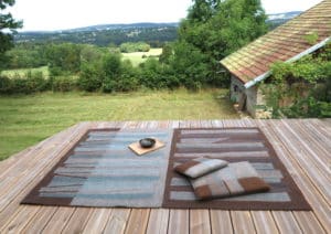 tapis en feutre de laine fait-main Brun bleuté