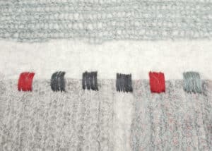 grand tapis en feutre de laine, cousu-assemblé