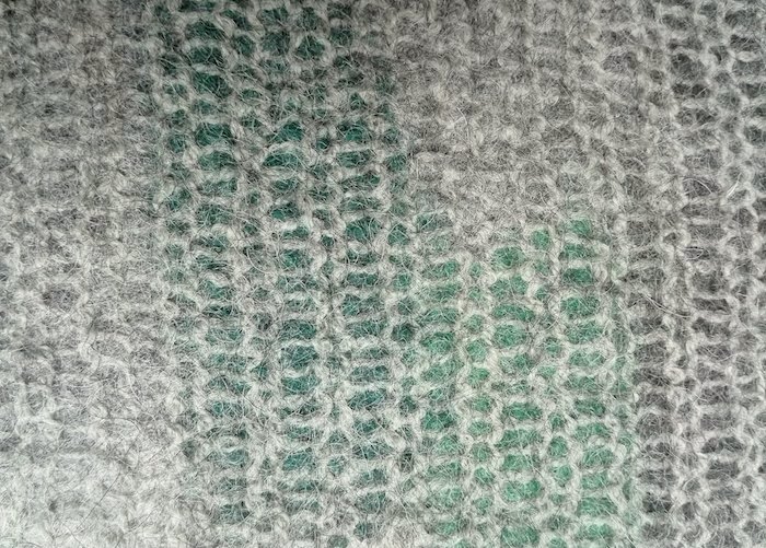 tapis de bain en feutre de laine Vert Lichen détail matière