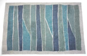 tapis en feutre de laine fait-main Bleu Azur