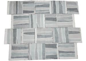 grand tapis en feutre de laine, cousu-assemblé