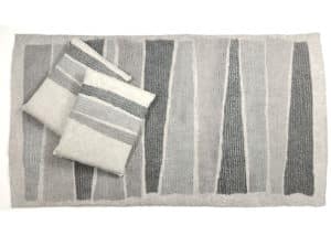 tapis et coussins en feutre Gris
