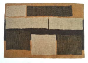 Tapis en feutre de laine fait-main Ocre Noir