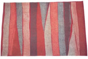 tapis maille et feutre rouge fait-main