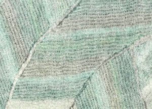 tapis en feutre fait-main Vert bleu, détail matière