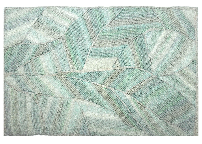 tapis en feutre fait-main Vert bleu