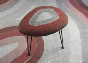 tabouret en feutre fait-main Terracota