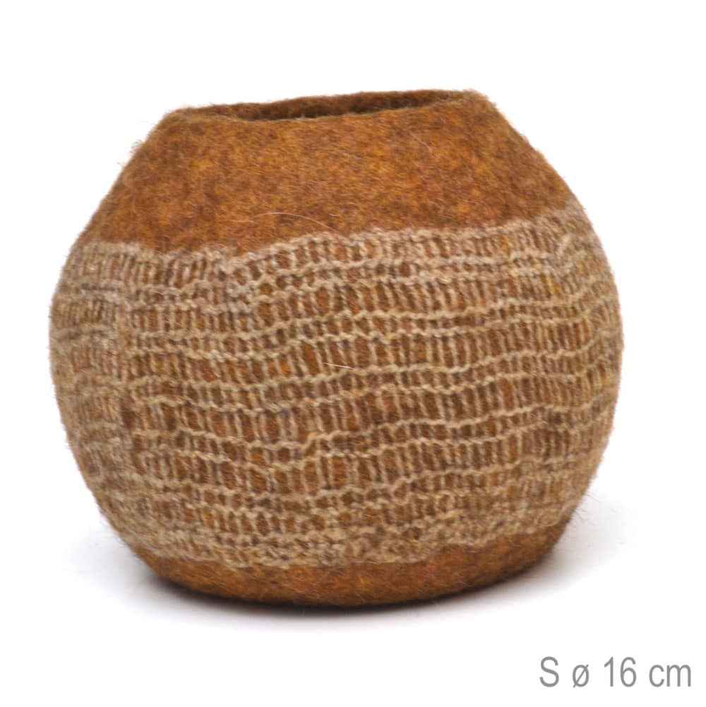 panier en feutre ocre