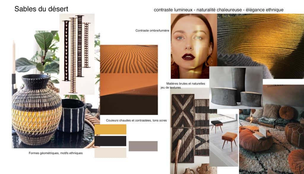 Moodboard, collection Sable du désert