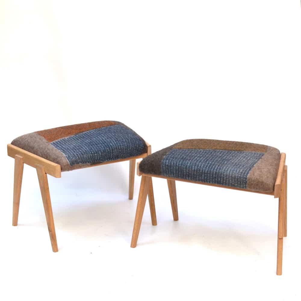Tabourets en feutre de forme trapezoïdale