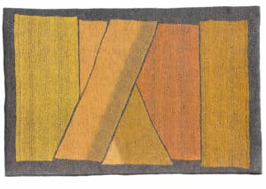 Tapis en laine feutrée fait-main, teinture végétale