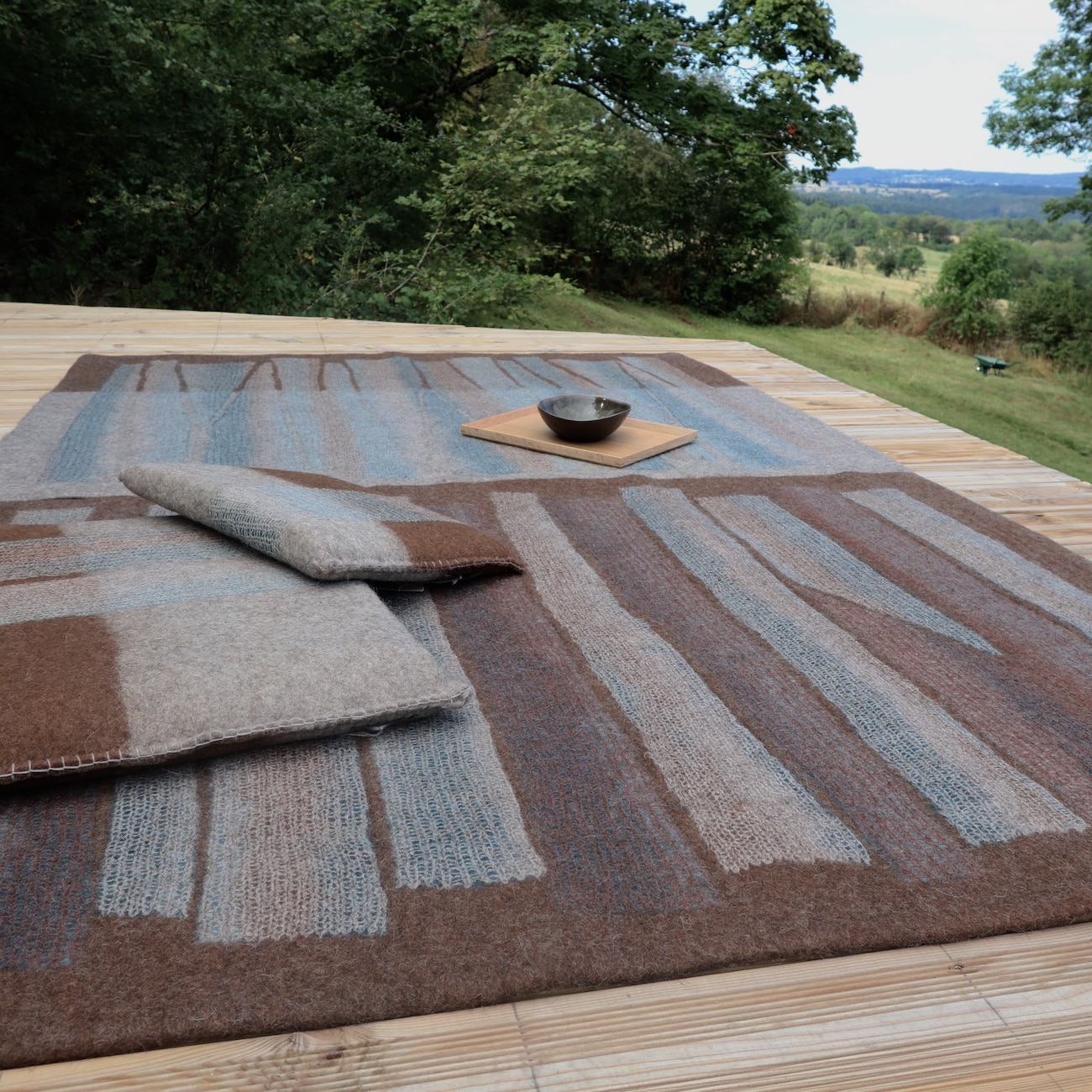 Tapis en feutre Bleu des Collines