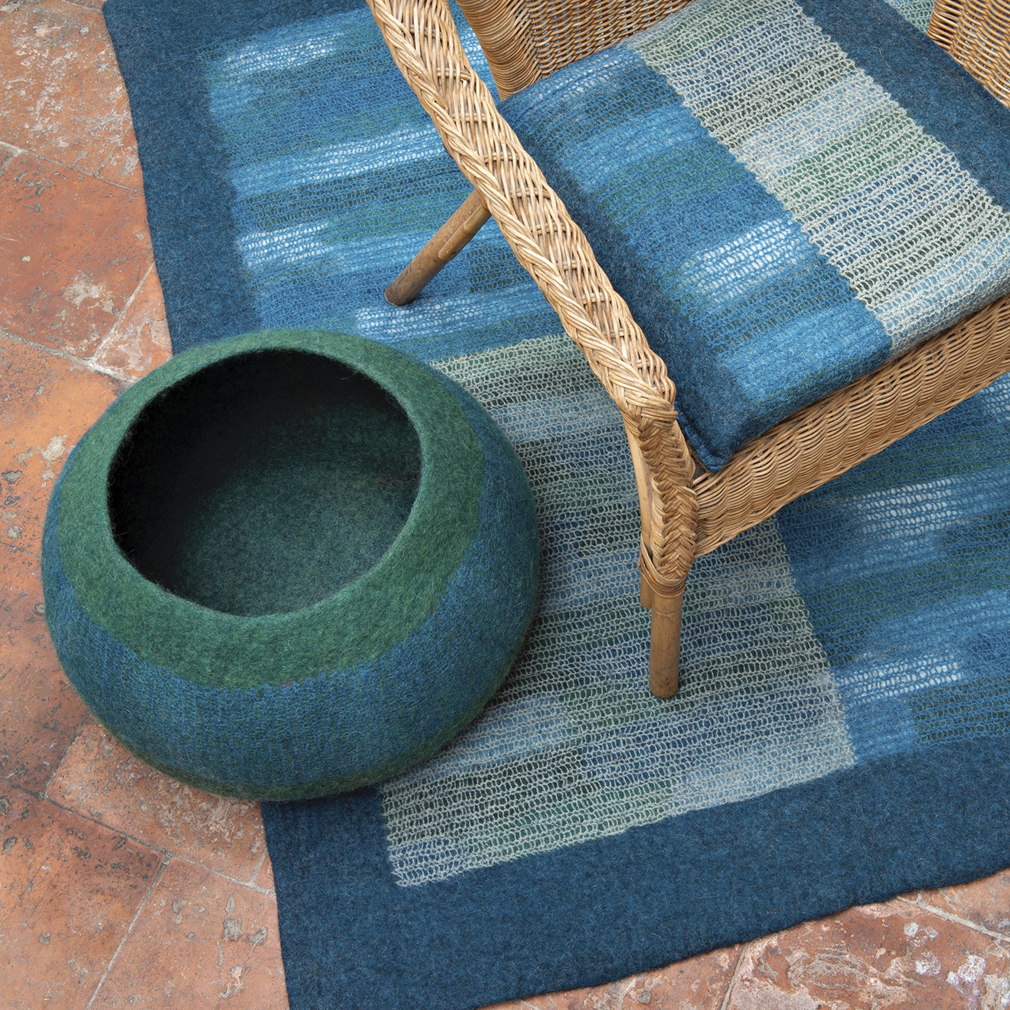 Tapis en feutre Bleu des Collines